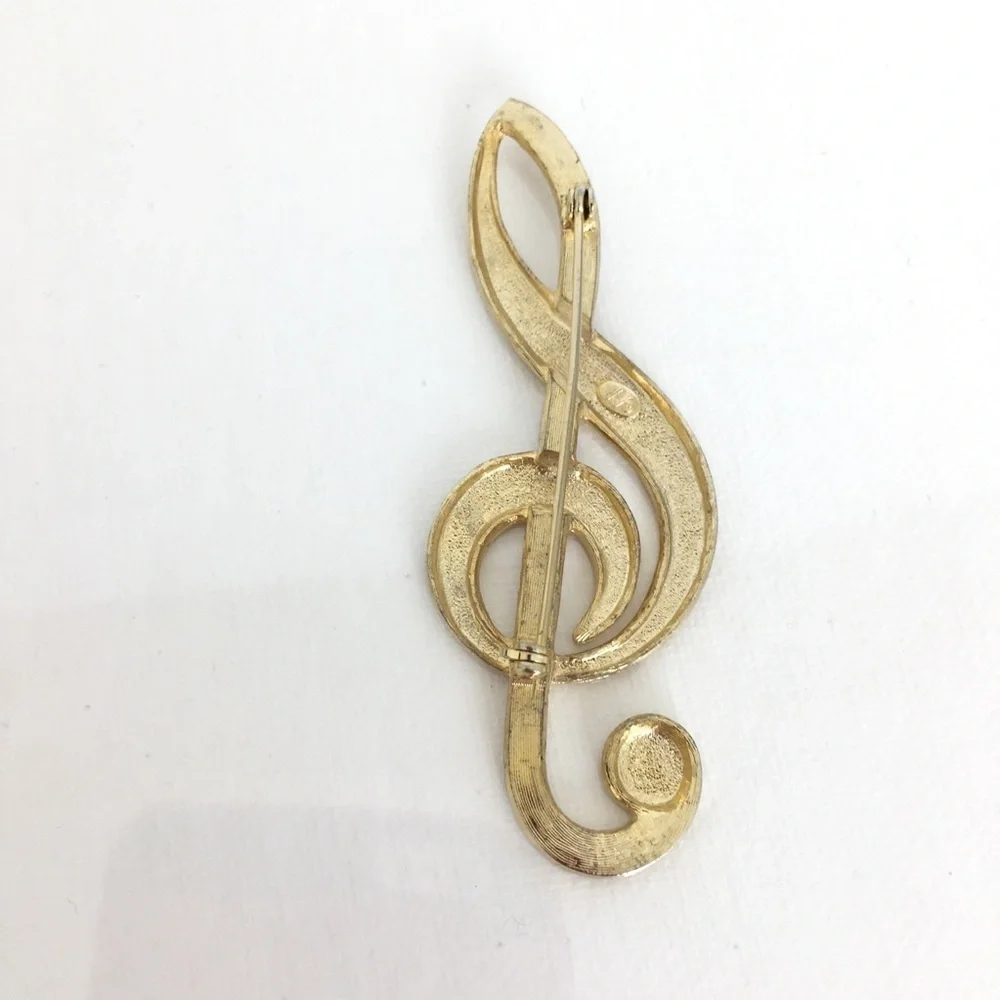 Vintage Music Brooch Pin Bundle Treble Clef Saxophone Piano And Horn Ornament